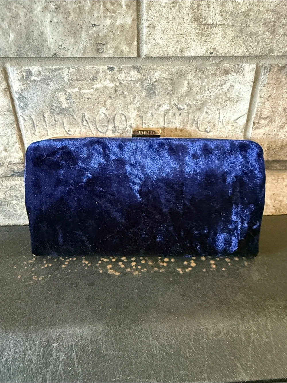 Blue Velvet Clutch/crossbody Jen and Co